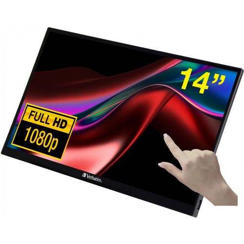Monitor Verbatim PMT-14 14" IPS FullHD, USB-C, HDR, zaslon na dotik, črn