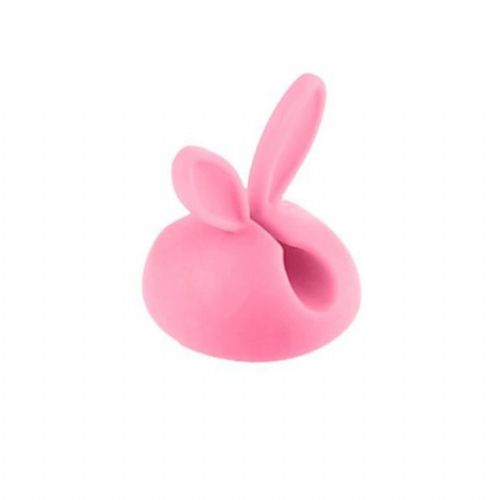Desk cable holder Pink Bunny