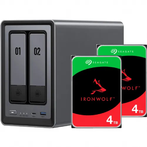 NAS  Ugreen DXP2800 + 2x 4 TB Seagate IronWolf HDD