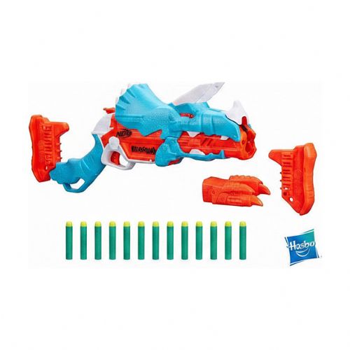Nerf DinoSquad Tricera-Blast, Nerf pištola (svetlo modra/oranžna)