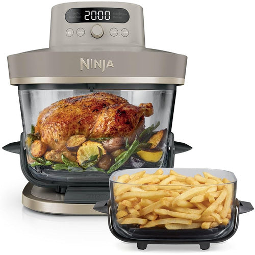 Ninja CRISPi PRO 5-in-1 XL Air Fryer AS090EUSD, 2050 W, 5.7 and 2.3 l glass bowls, 5 programs, silver-gray