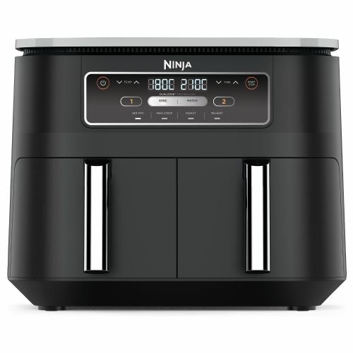 Ninja AF200EU 4-in-1 air fryer, 2 independent zones, total capacity 7.6 l, 2400 W, digital timer, Air Crisp technology