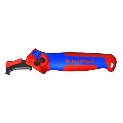 Knipex 16 50 145 SB insulation stripping knife, removal/dismantling tool (red/blue, with ratchet)
