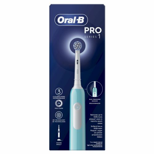 Električna zobna ščetka Oral-B Pro 1 Sensitive Clean Caribbean, modra