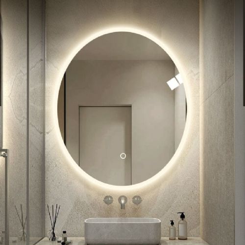 Oval LED bathroom mirror S619A, 50x70cm