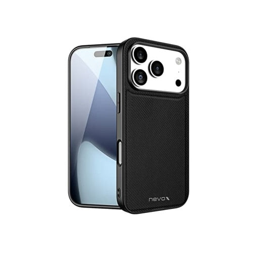 Phone cases Nevox StyleShell NYLO black, iPhone 17 Pro, polycarbonate/TPU/nylon, camera/port cutouts, shockproof