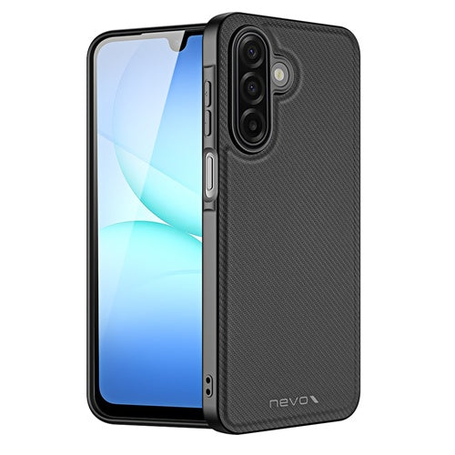 Nevox StyleShell NYLO black phone case for Samsung Galaxy A17 5G, polycarbonate/TPU/nylon, cutouts for camera and buttons, shockproof