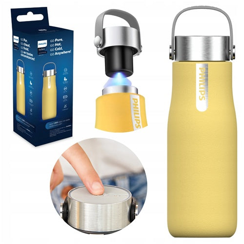 Philips AWP2788YL/10 Gozero smart water filter bottle, 660 ml, yellow