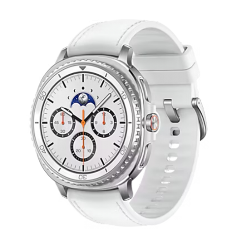 Pametna ura Samsung Galaxy Watch8 Classic (bela, 46 mm, LTE, hibridni pašček) 5100149811
