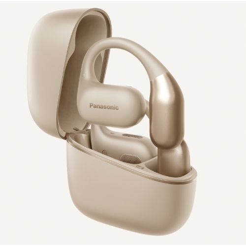 Panasonic RB-F10DE-C TWS Kopfhörer, offenes Design über dem Gehörgang, Bluetooth 5.4, 7+18 h Akku, IPX4, beige