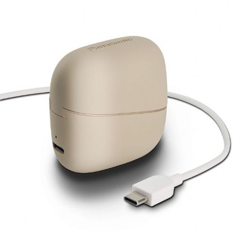 Panasonic RB-F10DE-C TWS Kopfhörer, offenes Design über dem Gehörgang, Bluetooth 5.4, 7+18 h Akku, IPX4, beige