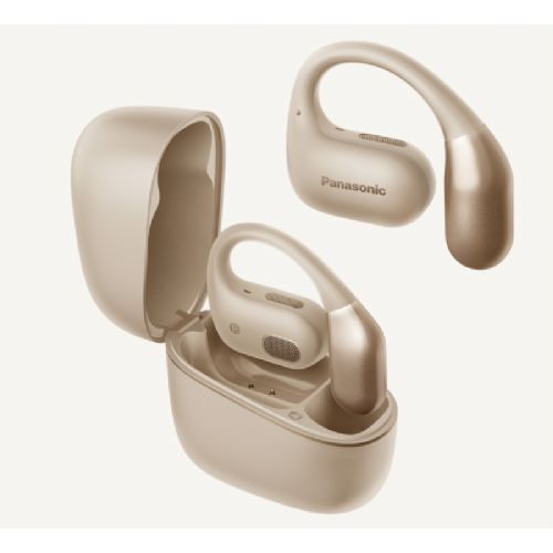 Panasonic RB-F10DE-C TWS Kopfhörer, offenes Design über dem Gehörgang, Bluetooth 5.4, 7+18 h Akku, IPX4, beige