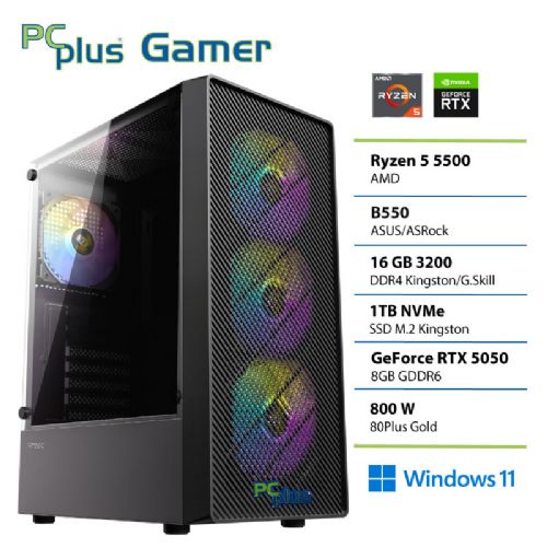 Računalnik PCPLUS Gamer Ryzen 5 5500 16GB 1TB GeForce RTX 5050 8GB Windows 11 Home + Xbox GP gaming namizni