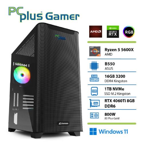 Računalnik PCPLUS Gamer Ryzen 5 5600X 16GB 1TB NVMe SSD RTX 4060Ti 8GB Windows 11 + Xbox GP gaming