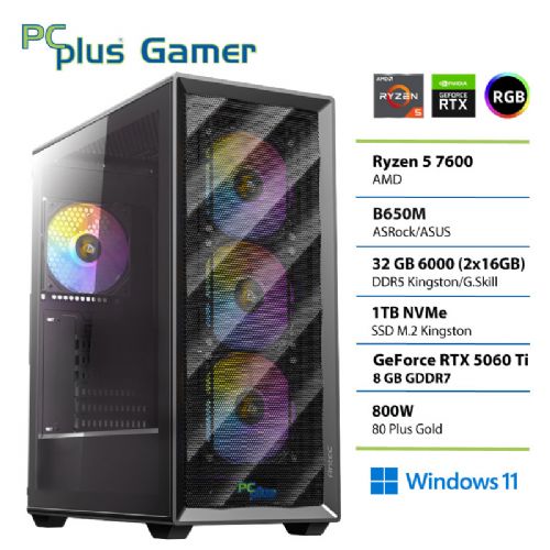 Namizni računalnik PCPLUS Gamer Ryzen 5 7600 32GB 1TB SSD RTX 5060Ti 8GB Windows 11 Home gaming
