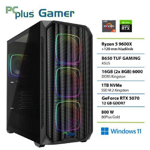 Osebni računalnik PCPLUS Gamer Ryzen 5-9600X/16GB/SSD 1TB NVMe/RTX 5070 12GB/Win11Home + Xbox GP