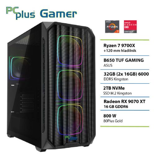 Computer PCPLUS Gamer Ryzen 7 9700X 32 GB 2 TB SSD 9070XT Gaming-Desktop