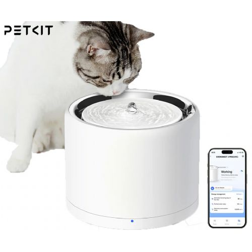 PETKIT EVERSWEET 3 PRO smart water fountain, for dogs / cats, 1.6L capacity, 3 operating modes, Wireless water pump, Bluetooth, app, easy cleaning, 19.5x19.5x14.8cm, white