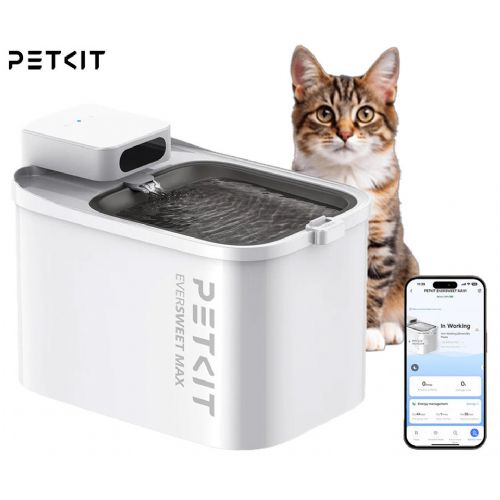 PETKIT EVERSWEET MAX smart water fountain, for dogs / cats, 3L capacity, 3 operating modes, rechargeable battery, Wireless water pump, Bluetooth, app, easy cleaning, 26.5x19x17cm