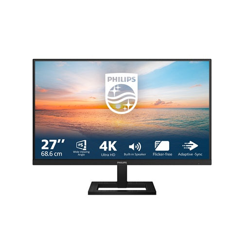 Monitor Philips 27E1N1800AE 68.58 cm (27"), 3840 x 2160 (4K UHD), IPS, 350cd/m2, 4ms, HDMI, DP, black