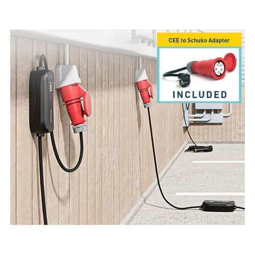 PLATINET PPC32AT22 portable EV electric charger, 22kW, 5m, for electric / hybrid vehicles, TYPE 2, SCHUKO adapter, LED display, bag