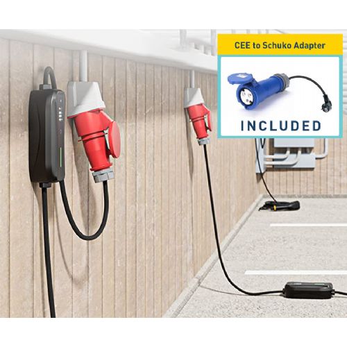 PLATINET PPC32AT7 portable EV electric charger, 7.4kW, 32A, TYPE 2, 5m, SCHUKO adapter, Plug&Play, for electric / hybrid vehicles, LED display, + bag