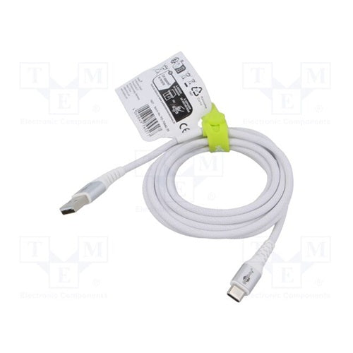 Goobay Supersoft USB 2.0 data cable, USB-A to USB-C, 2 m, fast charging 60W, reinforced plugs, white