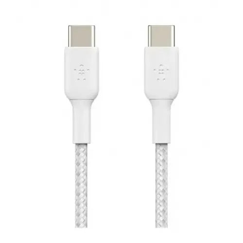 Data cable Belkin CAB004BT1MWH2PK USB-C 2m, 60W, USB 2.0, nylon, white, 2 pieces
