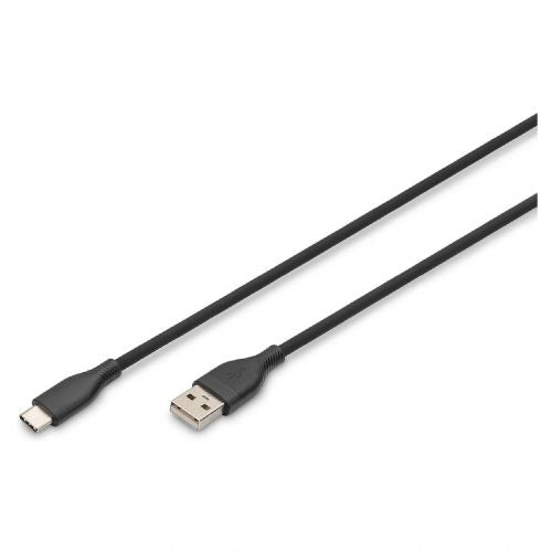 Digitus USB 2.0 data cable USB-A to USB-C, 1m, PD 60W, fast charging, black