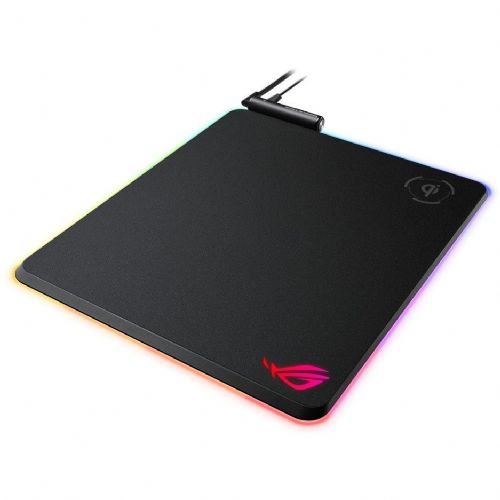 Podloga za miško Asus ROG Balteus RGB osvetlitev, visoka čutnost, trda plastika in naravna guma, USB priklop, 320x370 mm