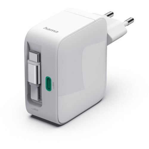 Hama 00201957 wireless phone charger, 2x USB-C, 65W, foldable cable, fast charging