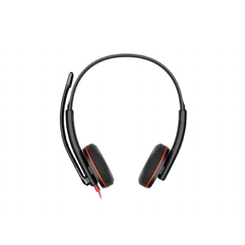 Poly Blackwire 3220 stereo USB-C headset with USB-C/USB-A adapter