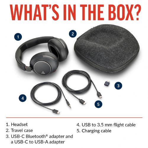 Poly Headset Voyager Surround 80 UC - cablato/bluetooth - nero