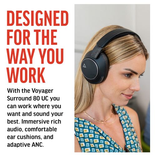 Poly Headset Voyager Surround 80 UC - cablato/bluetooth - nero