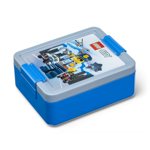 Lego Lunch Box City 1L blue/silver storage container, for children 3+, polypropylene, food safe, dishwasher safe