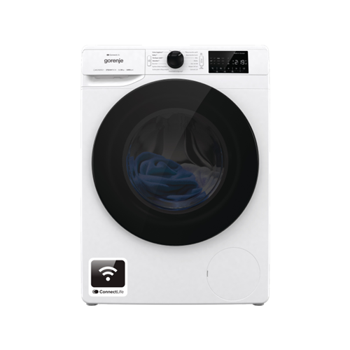 Pralni stroj s sprednjim polnjenjem Gorenje WPNEI14A2TS 10 kg, 1400 vrt/min, ConnectLife, Wi-Fi, bela/črna
