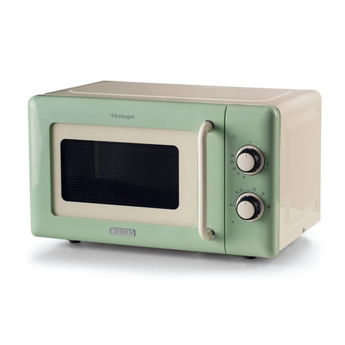 Forno a microonde Ariete Vintage da appoggio, color crema/verde chiaro, 20 l, 800 W, 5 livelli di potenza, piatto girevole da 27 cm, segnale di fine cottura