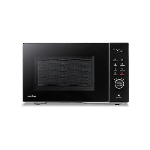 Prostostoječa mikrovalovna pečica Medion MD12031 črna, 23 l, 900 W, žar in vroč zrak, upravljanje na dotik, LCD-zaslon