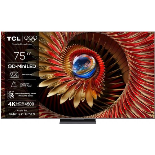 Televizor TCL 75C81K 190 cm (75''), 3840 x 2160 (4K UHD), Mini QLED, 144 Hz, Google TV, Ozvočeno z Bang & Olufsen