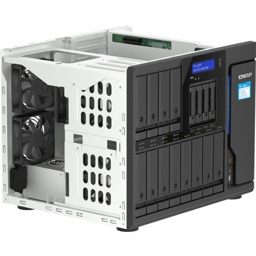 NAS-System Qnap TS-1655-8G, 16 Einschübe, 8-Kern Intel Atom 2,8 GHz, 8 GB DDR4 ECC, 2x 2,5-GbE, SSD/M.2-Unterstützung
