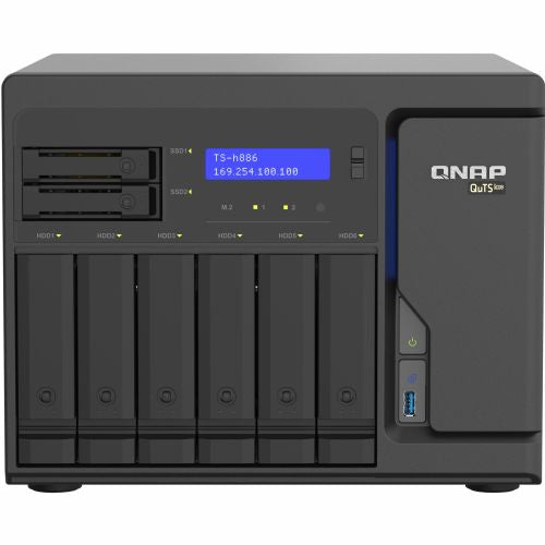 NAS sistem Qnap TS-h886-D1602-8G-BRO, Intel Xeon D-1602, 8 rež, 8 GB DDR4 ECC RAM, 2x M.2 NVMe Gen3, QuTS hero