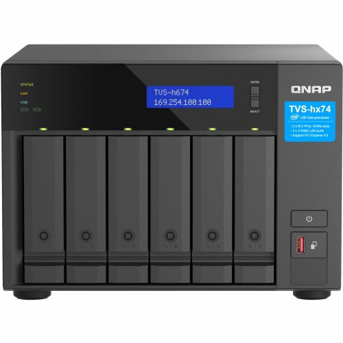 QNAP TVS-h674T-i5-32G NAS strežnik s 6 ležišči Intel Core i5-12400, 6 jeder/12 niti do 4,4 GHz