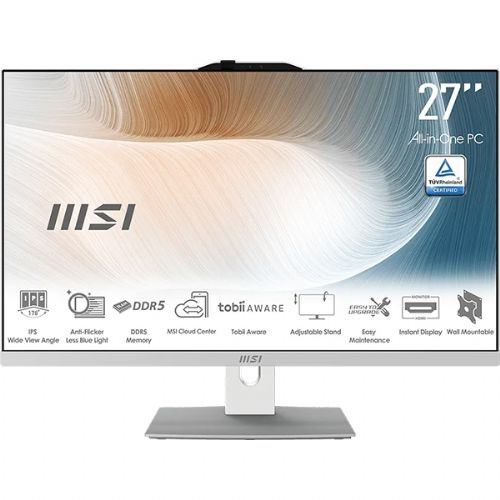 All In One računalnik MSI Modern AM272P 1M Intel Core i5, 16GB, 512GB SSD, 27" FHD IPS, Windows 11 Home (bel)