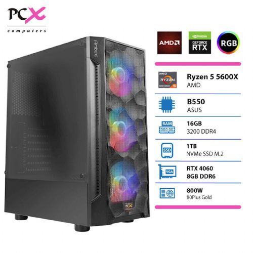 Osebni računalnik PCX Extian R5-5600X/16GB/SSD 1TB NVMe/RTX4060/BrezOS