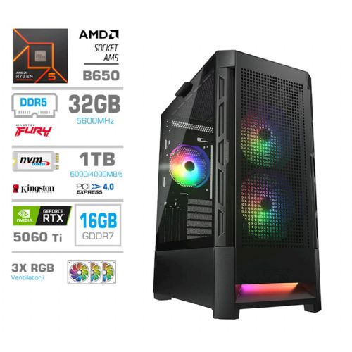 Računalnik PCX Extian R5 9600X 32GB 1TB RTX5060Ti PCX-GS8-617525