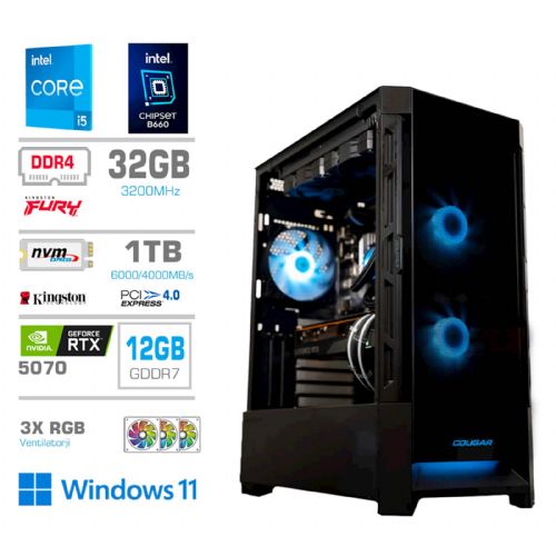 Računalnik PCX Exton i5 14600KF/16GB/1TB/RTX5070/RGB/W11H PCX-GS8-616856