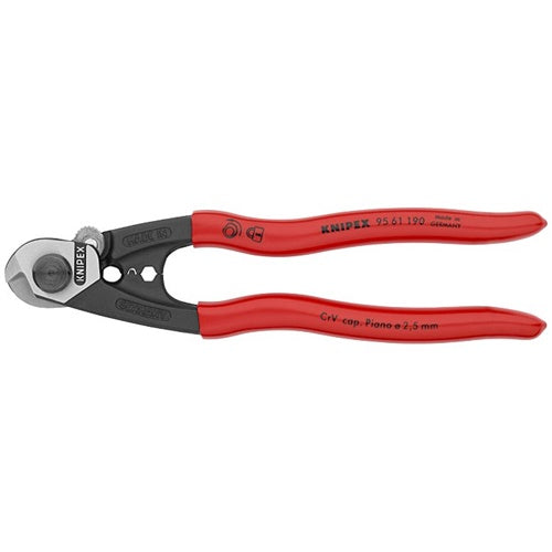 Knipex 95 61 190 wire rope cutter, red