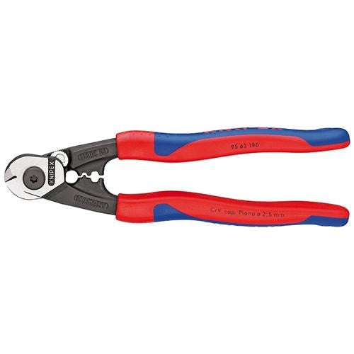 Knipex 95 62 190 wire rope cutter, blue/red
