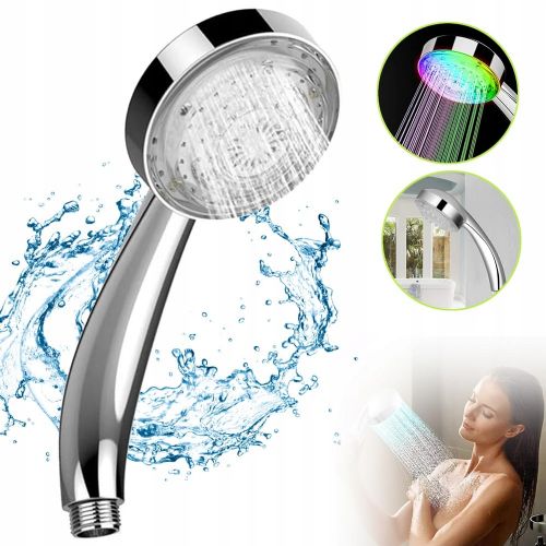 RGB LED shower head chrome 7 colors