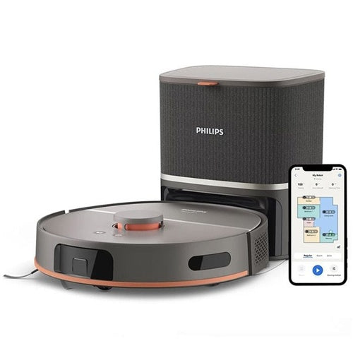 Philips XU5100/10 HomeRun 5000 Series Robot Vacuum Cleaner, 10,000 Pa, Wet/Dry Cleaning, Auto Emptying